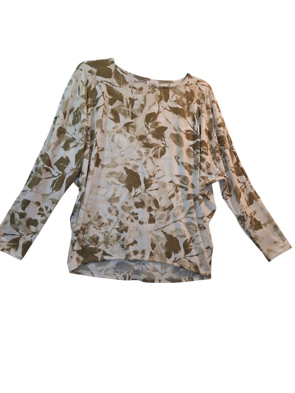 LuLaRoe Womens Green Floral Print Long Sleeve Top Size M-NWT